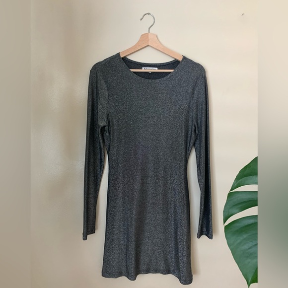 Reformation Riley Dress Sparkly Silver - Picture 2 of 6